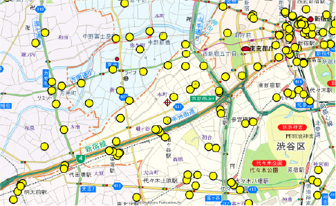 競合店データ スーパーマーケット名鑑のマッピング