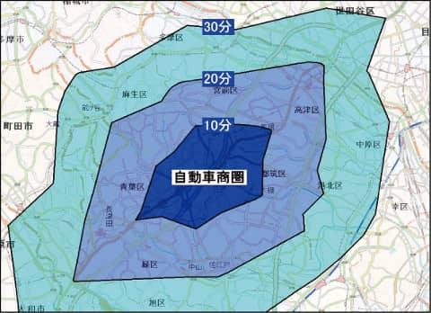 時間圏商圏でエリアマーケティング・商圏分析