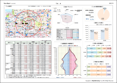 出店候補地の分析：商圏分析レポートで帳票資料作成