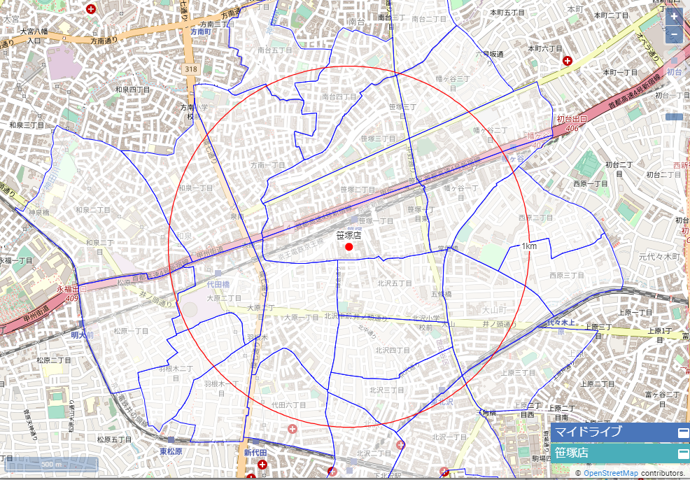 TerraMap API　エリア取得API　例1　地図上にポリゴンや住所などを表示させたい場合にご活用いただけます。